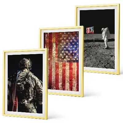 Set wanddecoratie met Amerikaanse symbolen schilderijen van de vlag van de VS