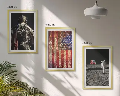 Set wanddecoratie met Amerikaanse symbolen schilderijen van de vlag van de VS
