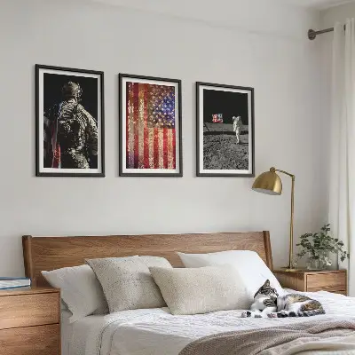 Set wanddecoratie met Amerikaanse symbolen schilderijen van de vlag van de VS