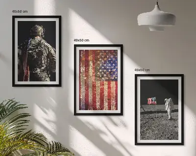 Set wanddecoratie met Amerikaanse symbolen schilderijen van de vlag van de VS