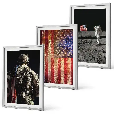 Set wanddecoratie met Amerikaanse symbolen schilderijen van de vlag van de VS