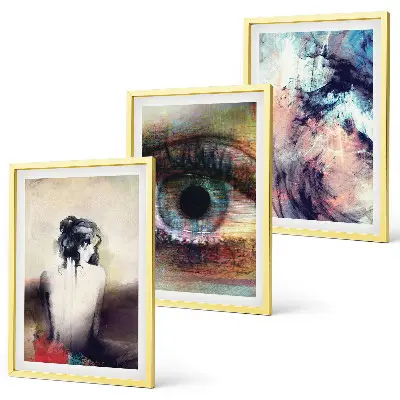 Wanddecoratieset schilderijen abstract portret van een vrouw met emoties