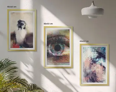 Wanddecoratieset schilderijen abstract portret van een vrouw met emoties