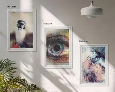 Wanddecoratieset schilderijen abstract portret van een vrouw met emoties