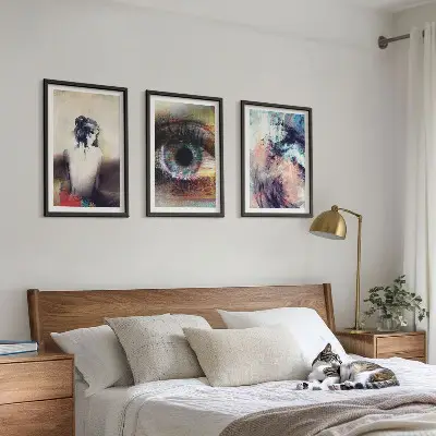 Wanddecoratieset schilderijen abstract portret van een vrouw met emoties