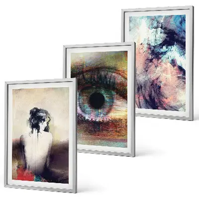 Wanddecoratieset schilderijen abstract portret van een vrouw met emoties