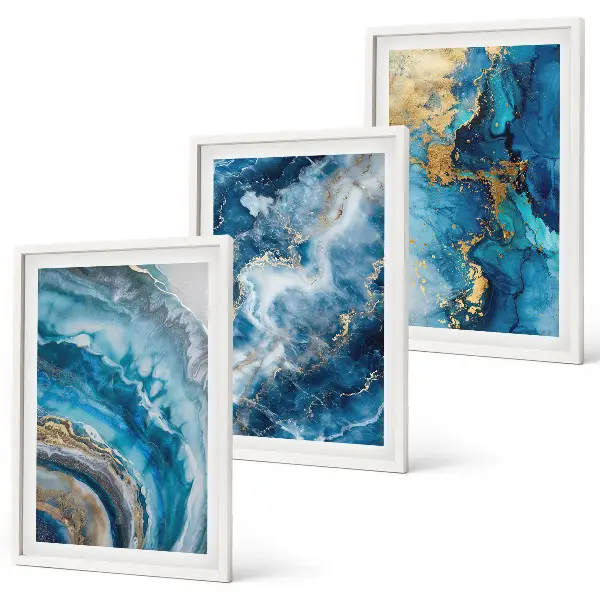 Fotowand met blauwe abstracte patronen