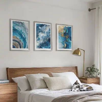 Fotowand met blauwe abstracte patronen