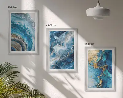 Fotowand met blauwe abstracte patronen