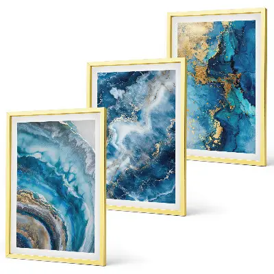 Fotowand met blauwe abstracte patronen