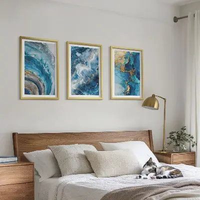 Fotowand met blauwe abstracte patronen