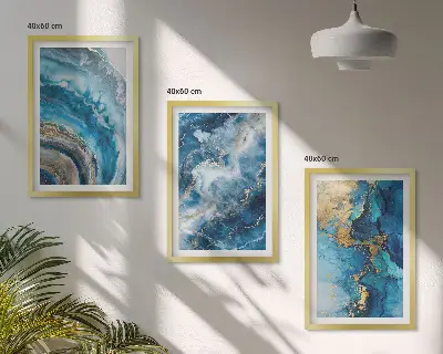 Fotowand met blauwe abstracte patronen