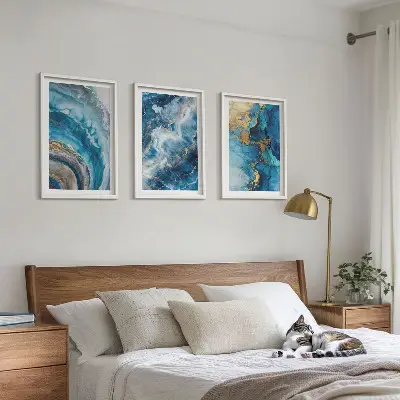 Fotowand met blauwe abstracte patronen