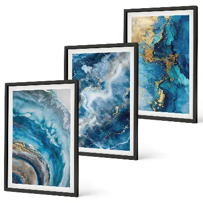 Fotowand met blauwe abstracte patronen