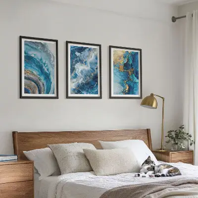 Fotowand met blauwe abstracte patronen