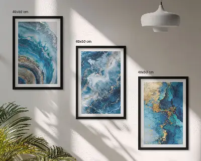 Fotowand met blauwe abstracte patronen