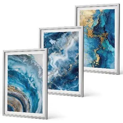 Fotowand met blauwe abstracte patronen