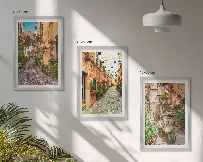Fotowand met sfeervolle Italiaanse bloemenstraat