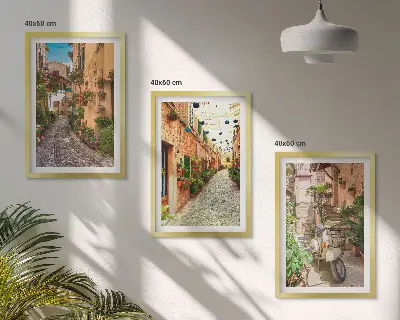 Fotowand met sfeervolle Italiaanse bloemenstraat