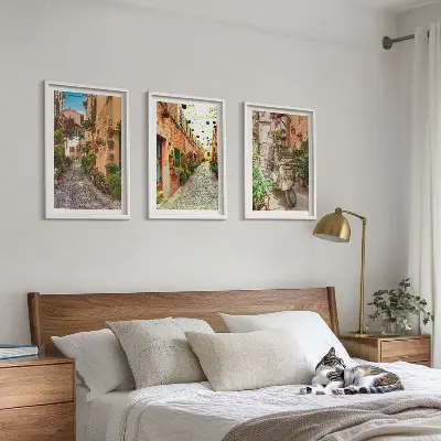 Fotowand met sfeervolle Italiaanse bloemenstraat