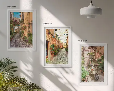 Fotowand met sfeervolle Italiaanse bloemenstraat