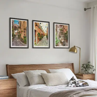 Fotowand met sfeervolle Italiaanse bloemenstraat