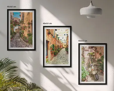 Fotowand met sfeervolle Italiaanse bloemenstraat