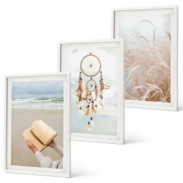 Wanddecoratieset schilderijen rustgevende zomerse landschappen in boho stijl
