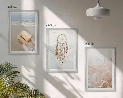 Wanddecoratieset schilderijen rustgevende zomerse landschappen in boho stijl