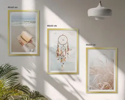 Wanddecoratieset schilderijen rustgevende zomerse landschappen in boho stijl