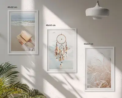 Wanddecoratieset schilderijen rustgevende zomerse landschappen in boho stijl