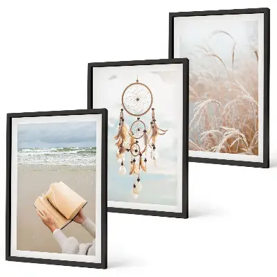 Wanddecoratieset schilderijen rustgevende zomerse landschappen in boho stijl