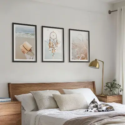 Wanddecoratieset schilderijen rustgevende zomerse landschappen in boho stijl