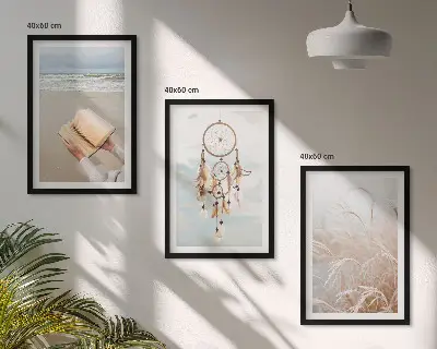 Wanddecoratieset schilderijen rustgevende zomerse landschappen in boho stijl