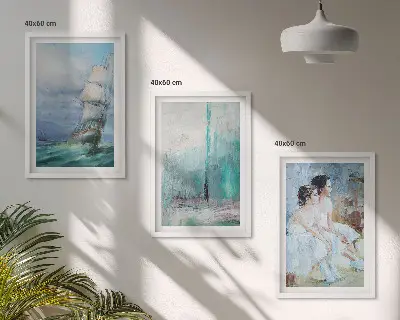 Wanddecoratieset schilderijen abstracte danseressen op zee