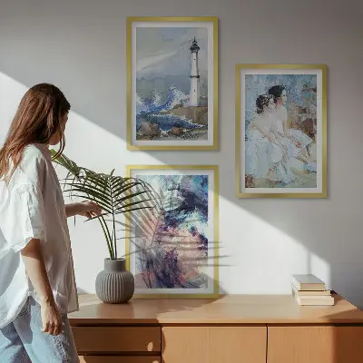 Fotowand met abstracte vuurtoren en dansers