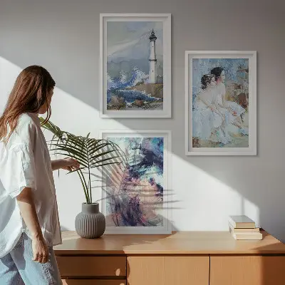 Fotowand met abstracte vuurtoren en dansers