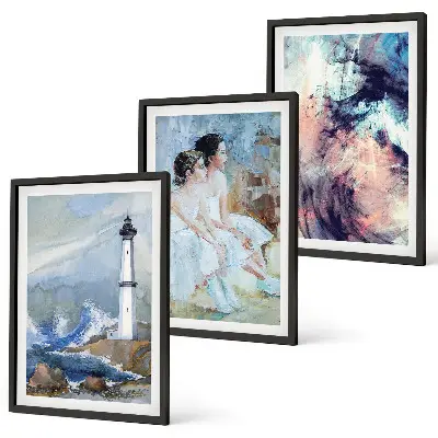 Fotowand met abstracte vuurtoren en dansers
