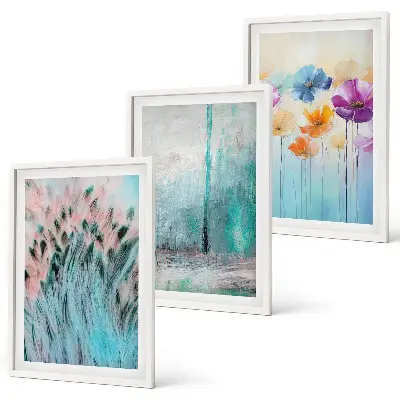 Fotowand pastelkleurige bloemen met een patroon