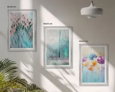 Fotowand pastelkleurige bloemen met een patroon