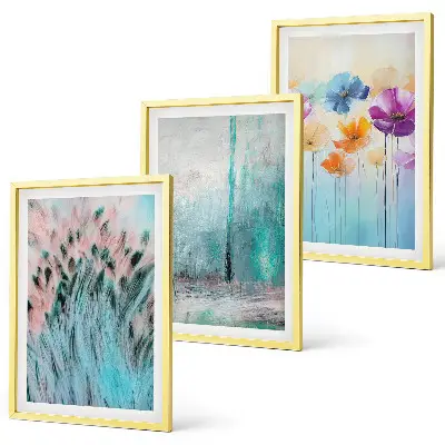 Fotowand pastelkleurige bloemen met een patroon