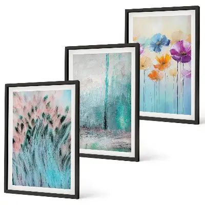 Fotowand pastelkleurige bloemen met een patroon