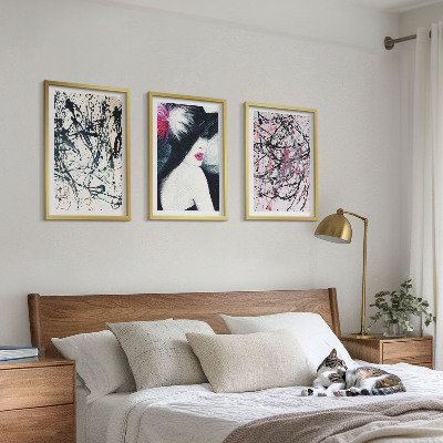 Wanddecoratie set schilderijen Abstrakcyjne wzory farb kapelusz