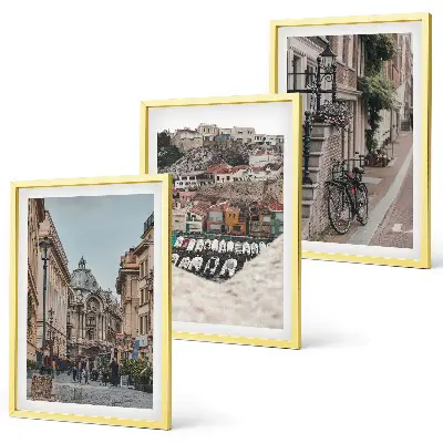 Wanddecoratieset schilderijen charmante straatjes in een havenstad