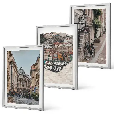 Wanddecoratieset schilderijen charmante straatjes in een havenstad
