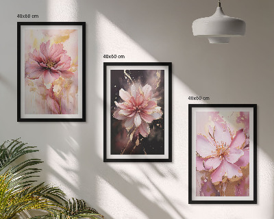 Wanddecoratie set schilderijen Kwiatowe kompozycje róż i biel