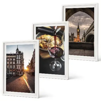 Wanddecoratie set schilderijen Obrazy miasto jedzenie Londyn