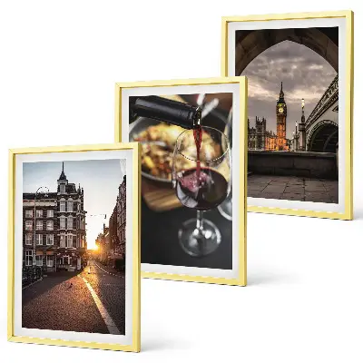 Wanddecoratieset schilderijen stadsgezicht met eten in Londen
