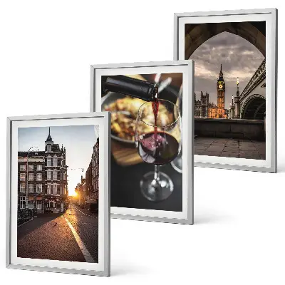 Wanddecoratieset schilderijen stadsgezicht met eten in Londen