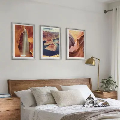 Wanddecoratie set schilderijen waterval in een ravijn